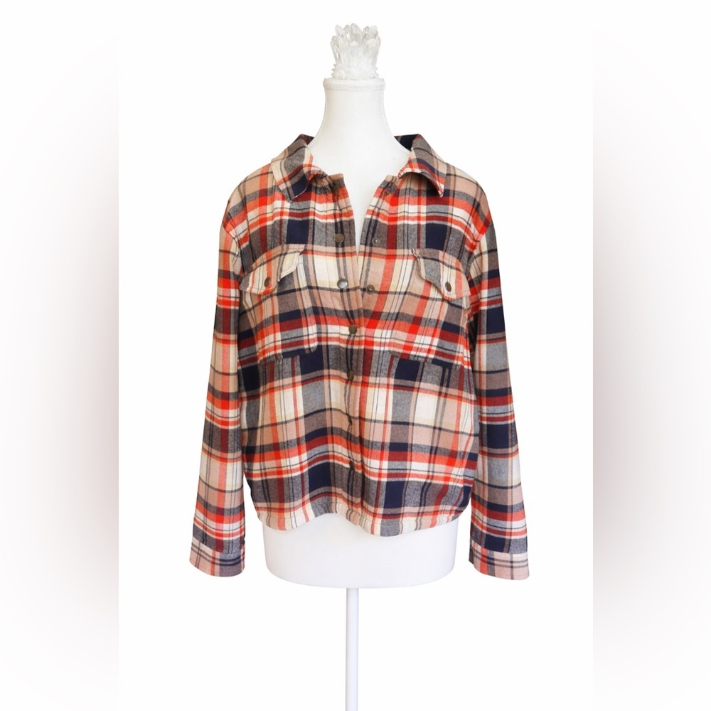 Lucky Brand Sherpa Lined Plaid Jacket Size XL Snap Front Outerwear